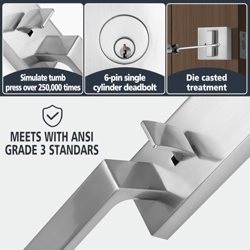 TOGU HS29D Front Door Handle Set with Deadbolt SATIN NICKEL