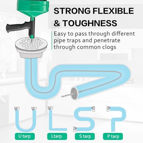 Feeloco 50 FT Heavy-Duty Drain Snake Tool