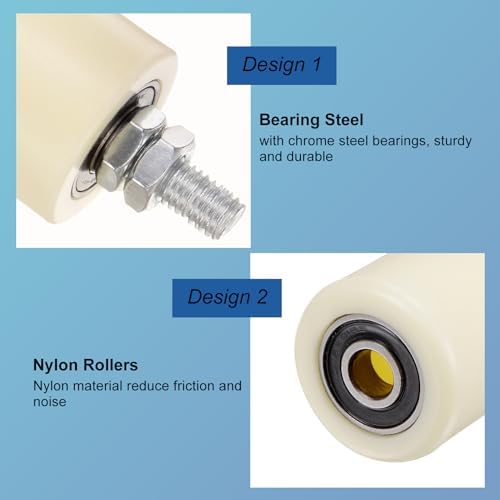 Uxcell 2 Sets Slide Gate Guide Roller 4 Inch Adjustable Nylon Rollers