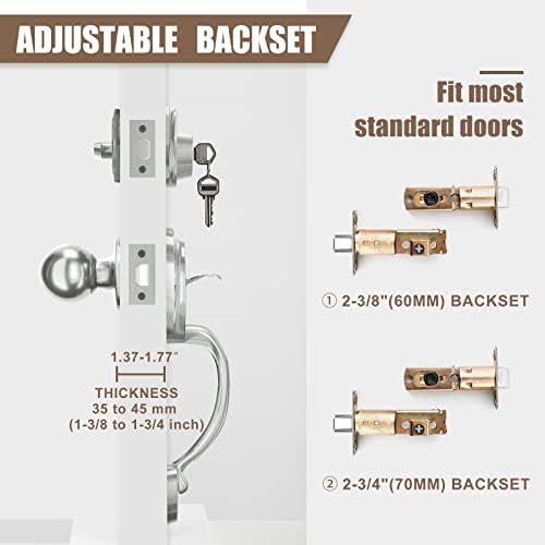 Natsukage Front Door Handle Set with Deadbolt Lever