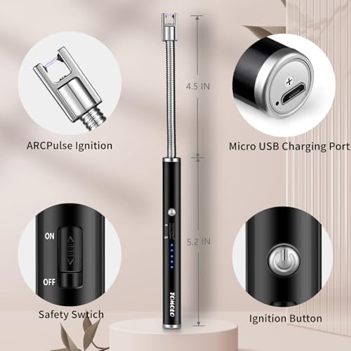 2-Pack Electric Candle Lighter USB Rechargeable with Flexible Neck Low-Cost Design