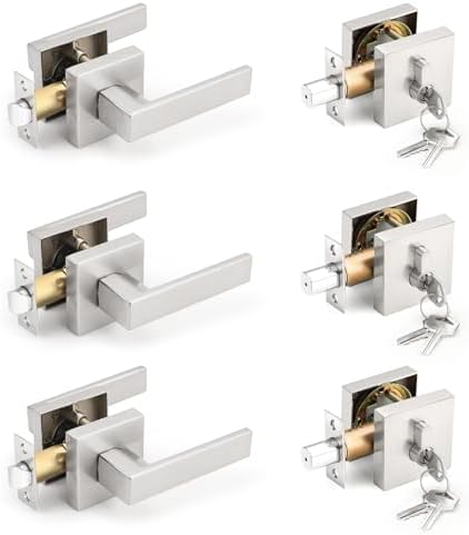 3-Pack Keyed Entry Door Lockset with Deadbolt and Keys