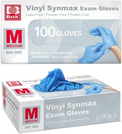 Basic Vinyl Gloves 4 Mil Powder-Free Latex-Free 100PCS