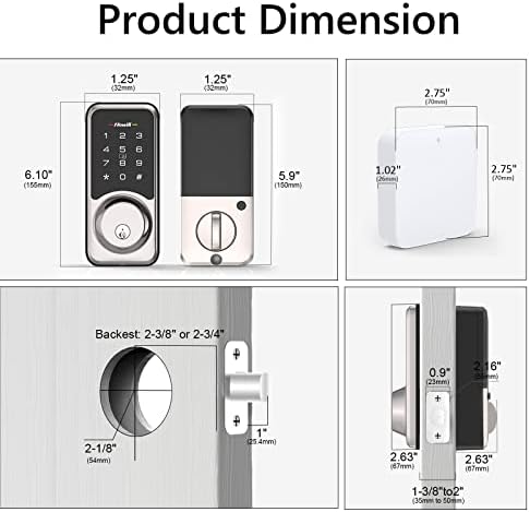 Zowill IntelliSave Smart Deadbolt Lock with Full Hd Touchscreen