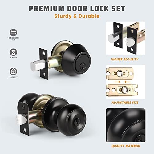 8-Piece Door Knob and Deadbolt Set for Entry Doors