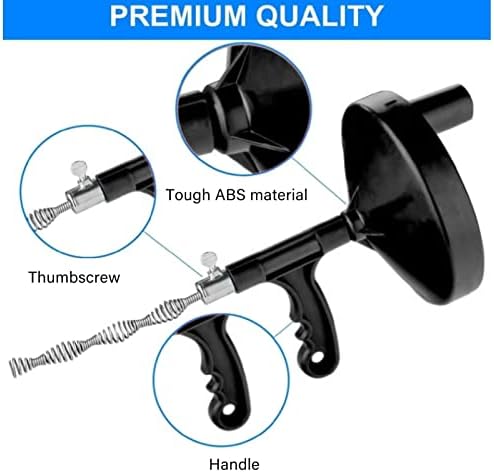 TOOLSGO 20cm Flexible Carbon Steel Drain Snake with Anti-Slip Handle Black