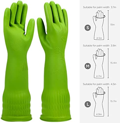 Durable Rubber Dishwashing Gloves for Kitchen Household Use