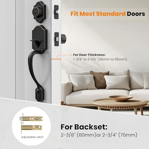 Secure Front Door Handle Set for Home Use