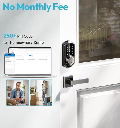 Smart Door Lock with Fingerprint App Unlock for Home Security