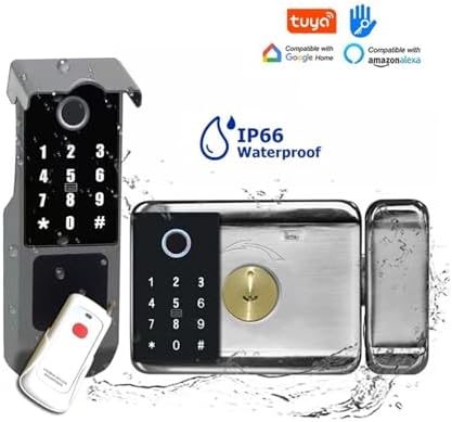 FJZKTEG Outdoor Tuya WiFi Waterproof Smart Door Lock