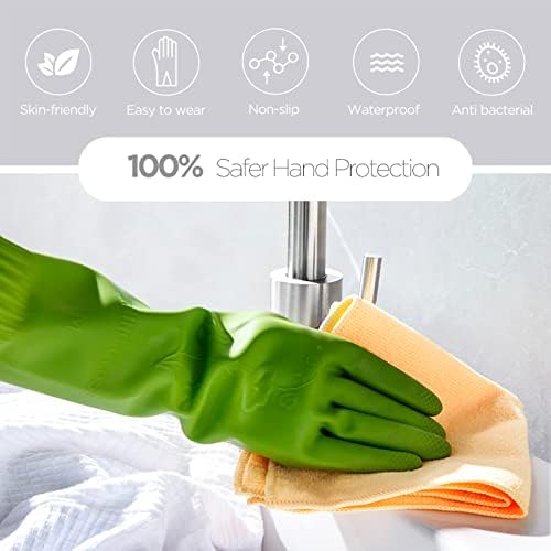 Durable Rubber Dishwashing Gloves for Kitchen Household Use
