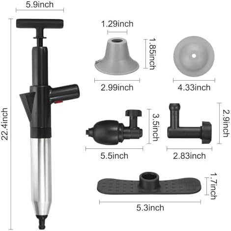 Klusj Pneumatic Floor Drain Unclogging Tool White