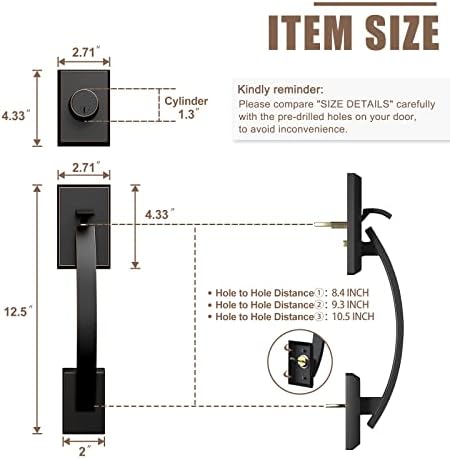 Double Door Handle Set Front Door Lock with Dummy