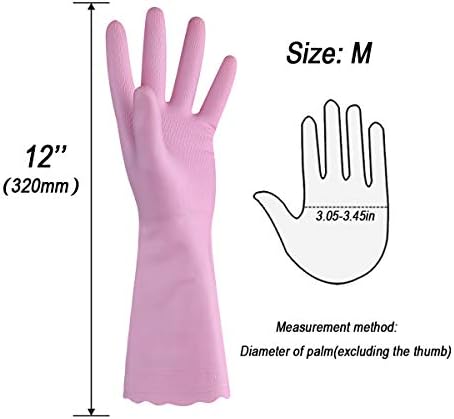 Reusable Non-Latex Gloves for Kitchen Cleaning Waterproof with Soft Cotton Liner