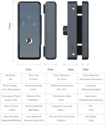 Secure Modern Door Lock for Glass Doors