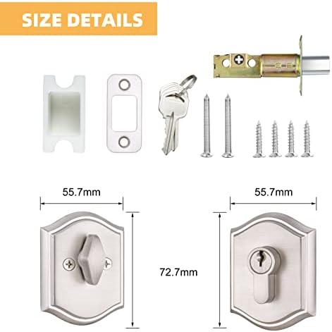 High-Quality SATIN NICKEL KEYED Entry Deadbolt