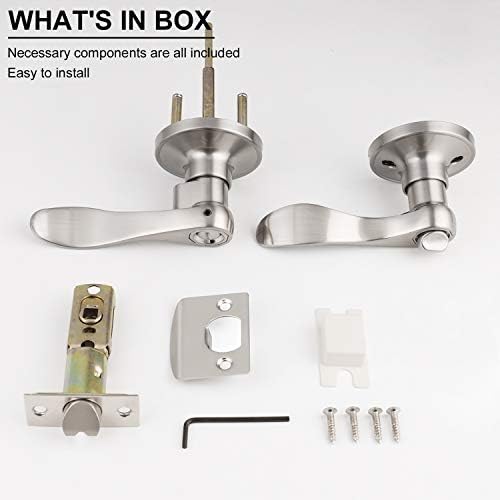 Knobonly 2-Piece Door Lever Handle Set Satin Nickel Finish