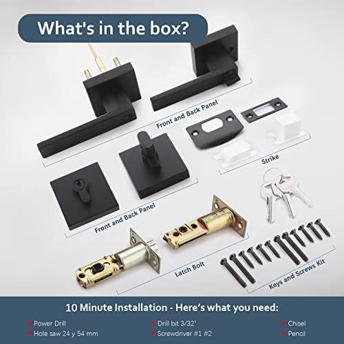 EHOMEWARE Black Door Handleset