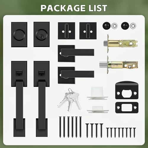 Moquin Double Front Door Lock Set Matte Black Heavy Duty