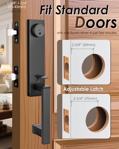 Modern Black Door Lock Set