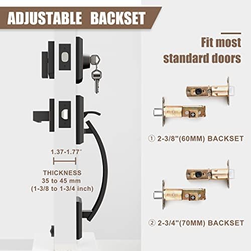 Double Door Handle Set Front Door Lock with Dummy