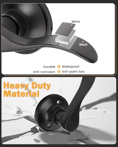 Gobrico 2-Pk Matte Black Door Lever Passage Door Handle