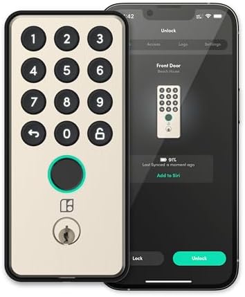 SATIN Nickel Smart Lock with Remote Fingerprint Features