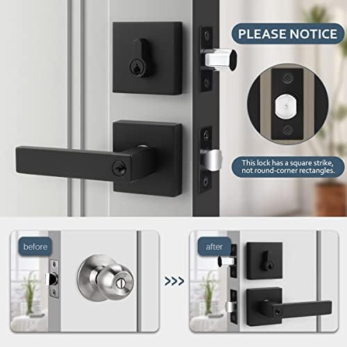 EHOMEWARE Black Door Handleset