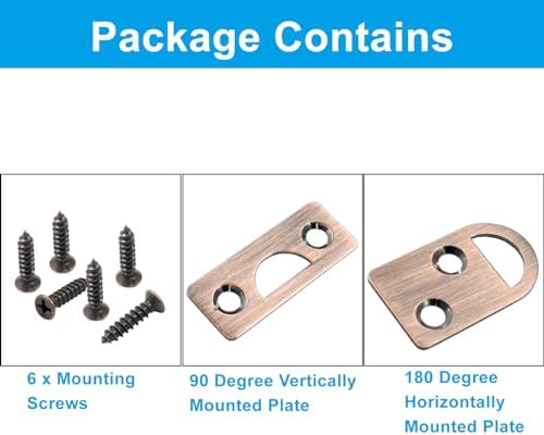 Luomorgo 2-Inch Solid Brass Surface Bolt with Red Bronze Slide Latch