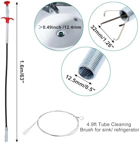 Fast-acting Drain Snake Clog Remover for Kitchen Bathroom More