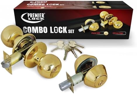 Secure Entry Door with 3-Piece Combo Lock Set