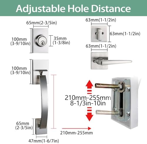 TMC Modish Front Door Entry Handleset with Satin Nickel Finish and Deadbolt