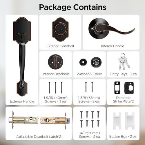 Strong Security Front Door Handle Set