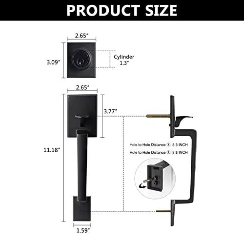 Secure Modern Front Door Handle Set for Home Commercial Use