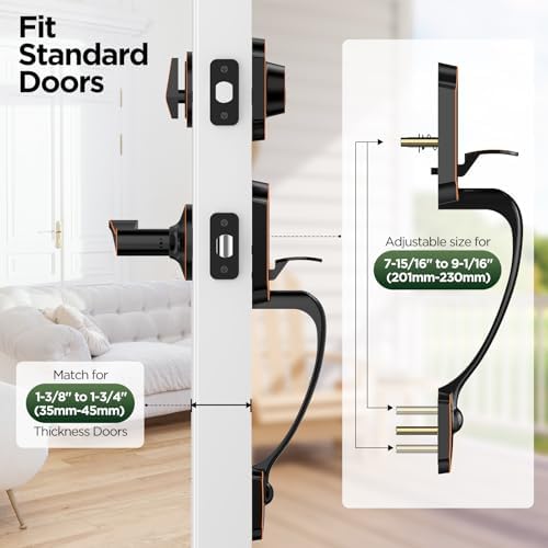 Strong Security Front Door Handle Set