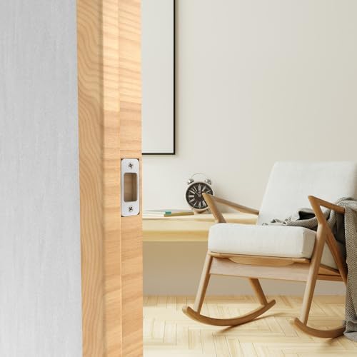 GUKBIAY 4Pcs Satin Nickel Deadbolt Strike Plate