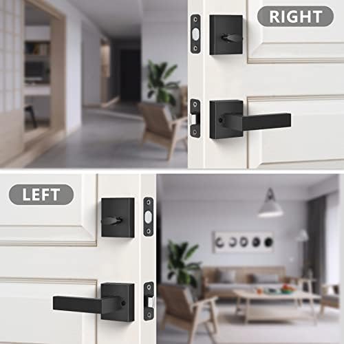 Voxmude Front Door Handle Set with Reversible Lever and Keyed Deadbolt