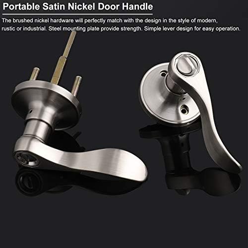 Knobonly 2-Piece Door Lever Handle Set Satin Nickel Finish
