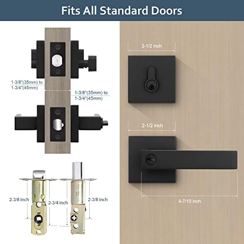 EHOMEWARE Black Door Handleset