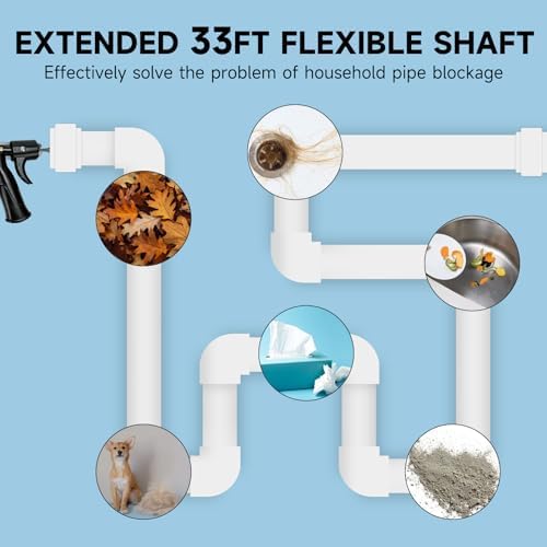 33ft Pro-Grade Dual-Mode Drain Auger