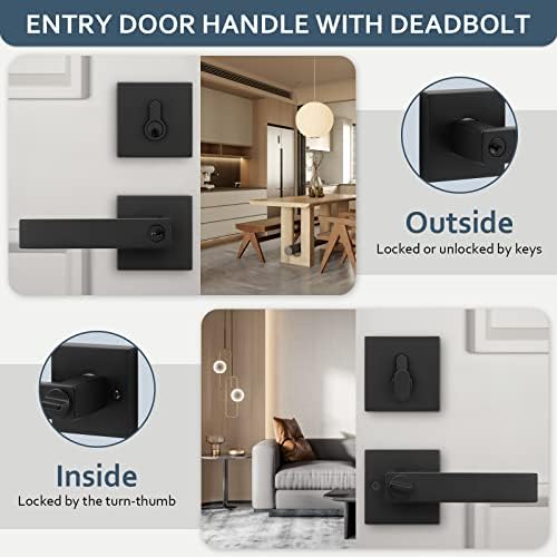 EHOMEWARE Black Door Handleset