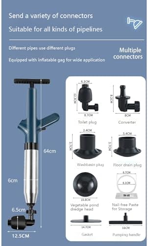 High-Pressure Toilet Unclogger Pneumatic Tool White