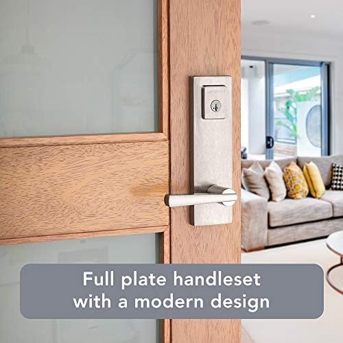 Baldwin Spyglass Front Door Handleset with SmartKey and Satin Nickel Security