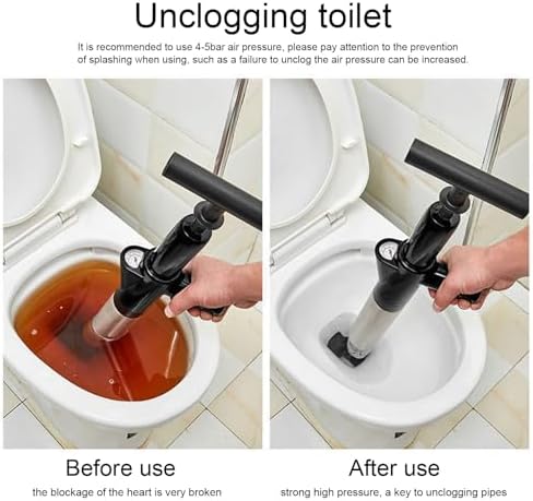 Stainless Steel High-Pressure Toilet Plunger for Efficient Drainage