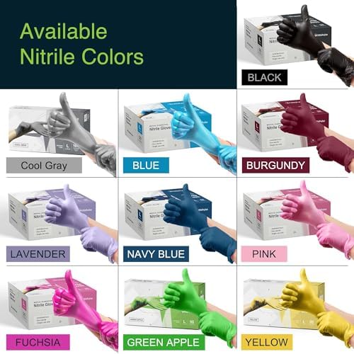 FifthPulse Cool Gray Nitrile Gloves