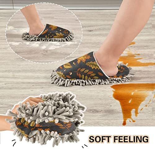 Autumn Fall Mop House Slippers - Washable Durable for moms women kids pets