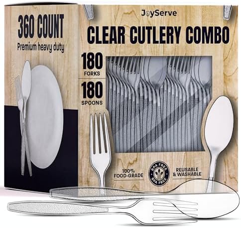 Bulk Plastic Cutlery Set - Heavy Duty Spoons Forks