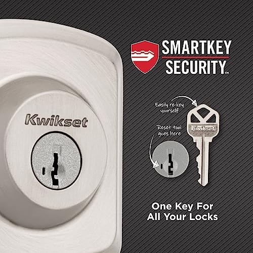 Kwikset Front Door Security System Brass Satin Nickel Includes Deadbolt Handles Keys