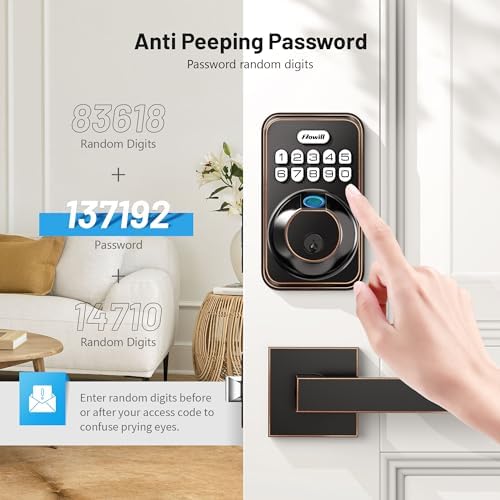 Zowill Fingerprint Door Lock Set - Biometric Entry System with 2 Handles