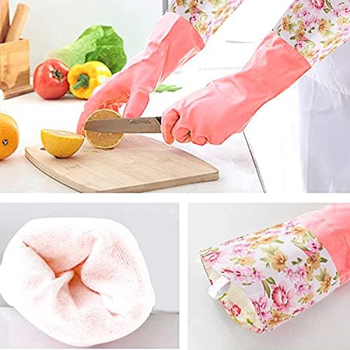 KINGFINGER Reusable Dishwashing Gloves - Latex-Free Waterproof Durable